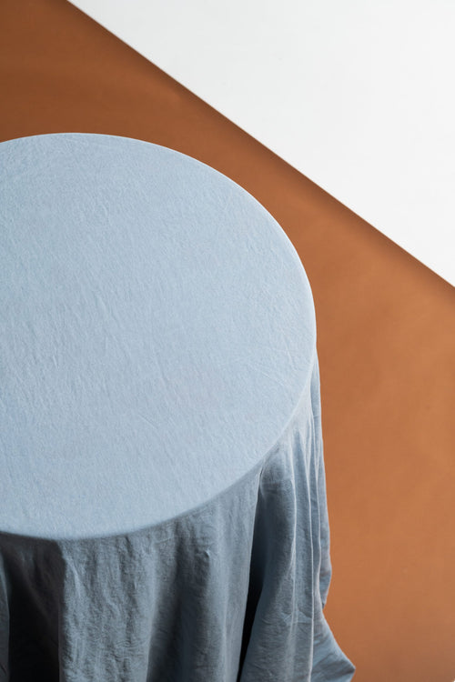 Round Bar Leaner/Cafe Style Tablecloth - Dirty Blue - 280cm Diameter image 0