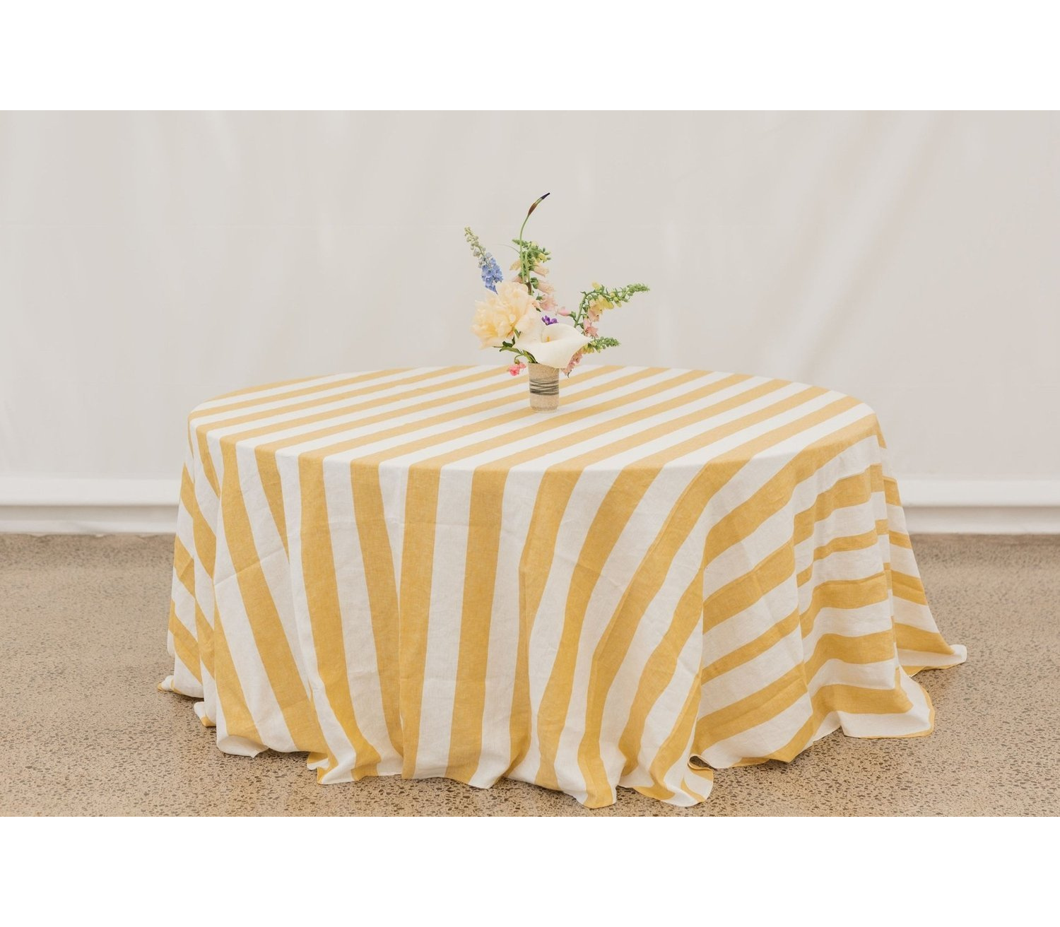 Round Tablecloth - Beeswax Stripe image 0