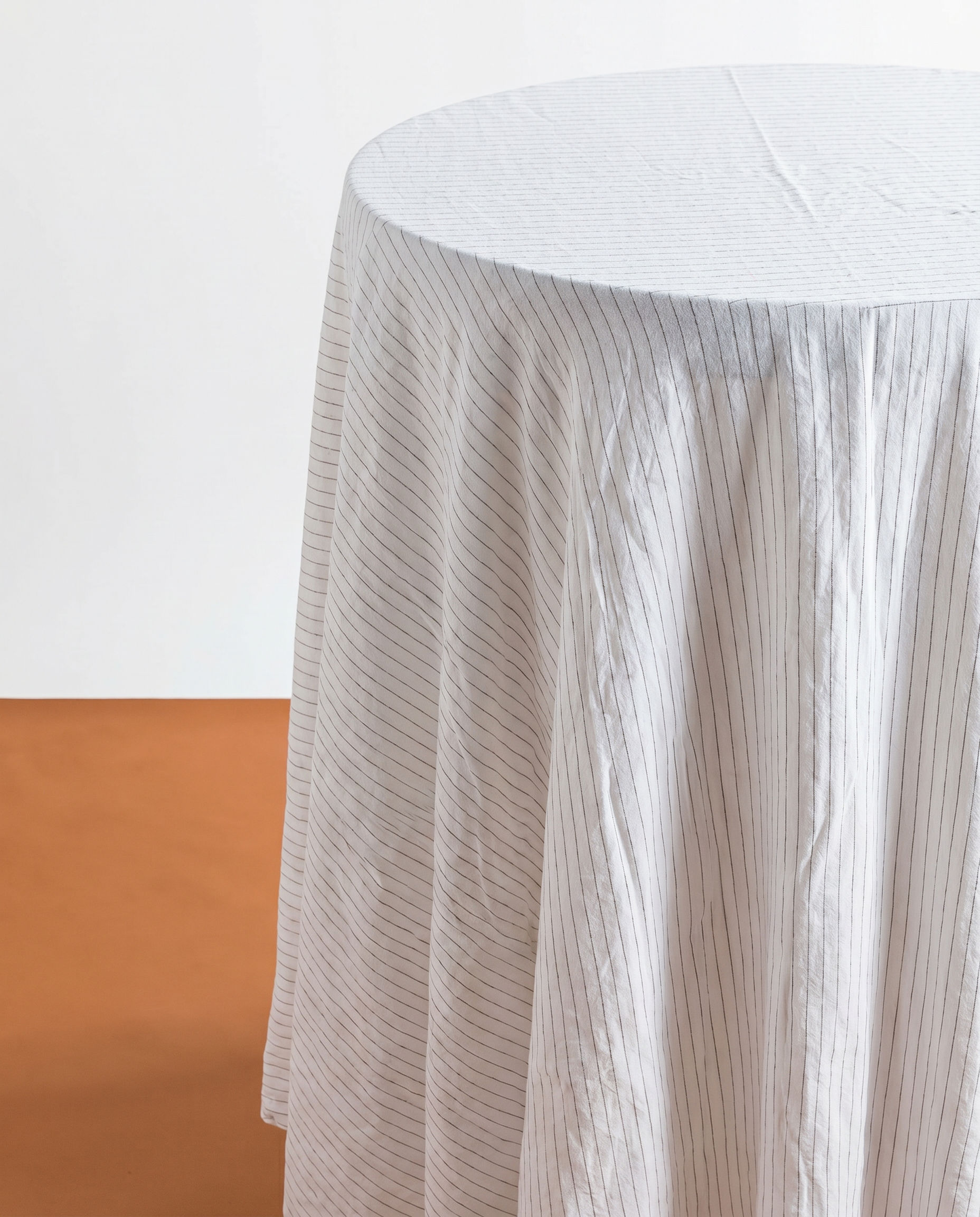 Round Bar Leaner/Cafe Style Tablecloth - Olive Pinstripe image 0