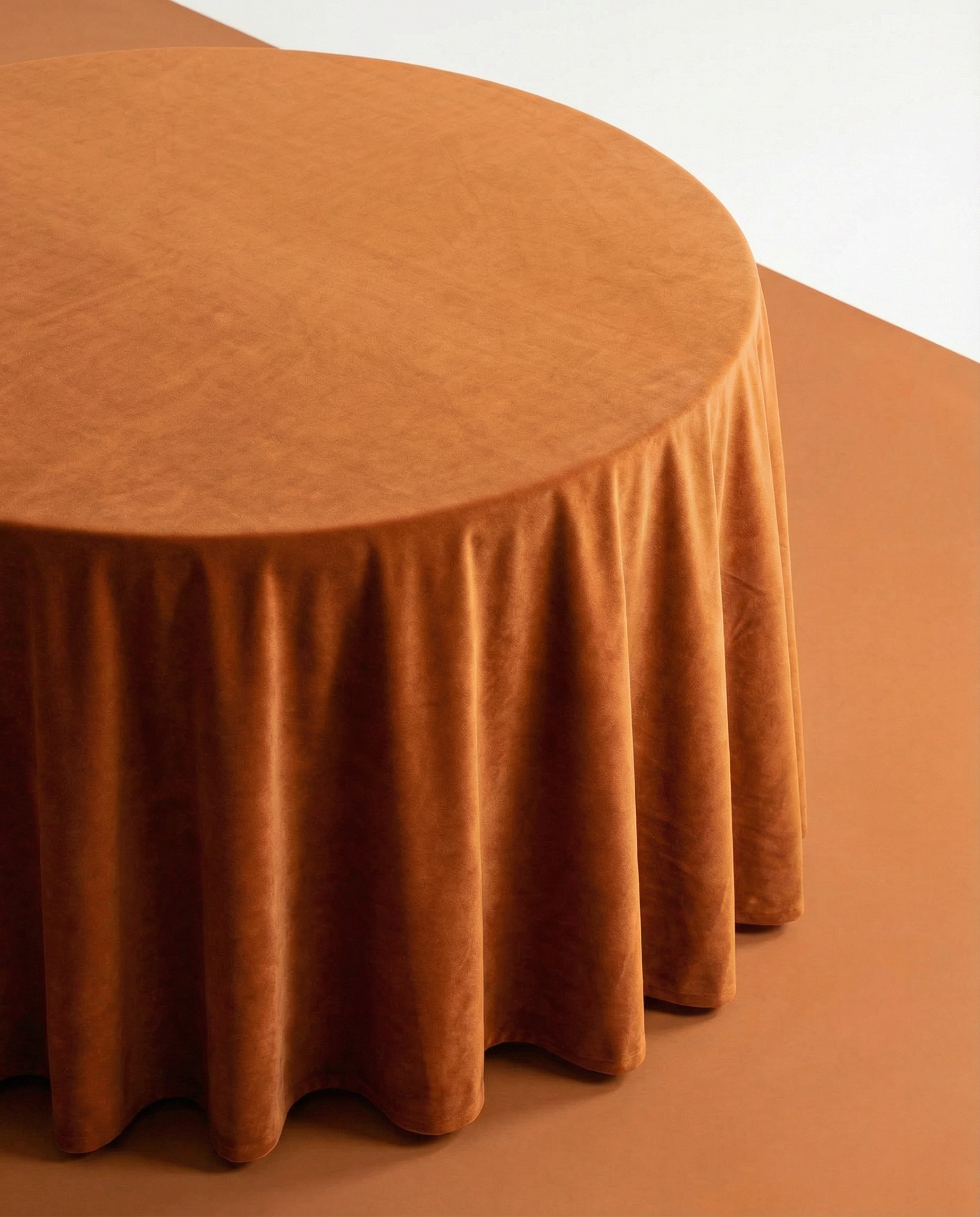 Round Tablecloth - Velvet - Pumpkin image 0