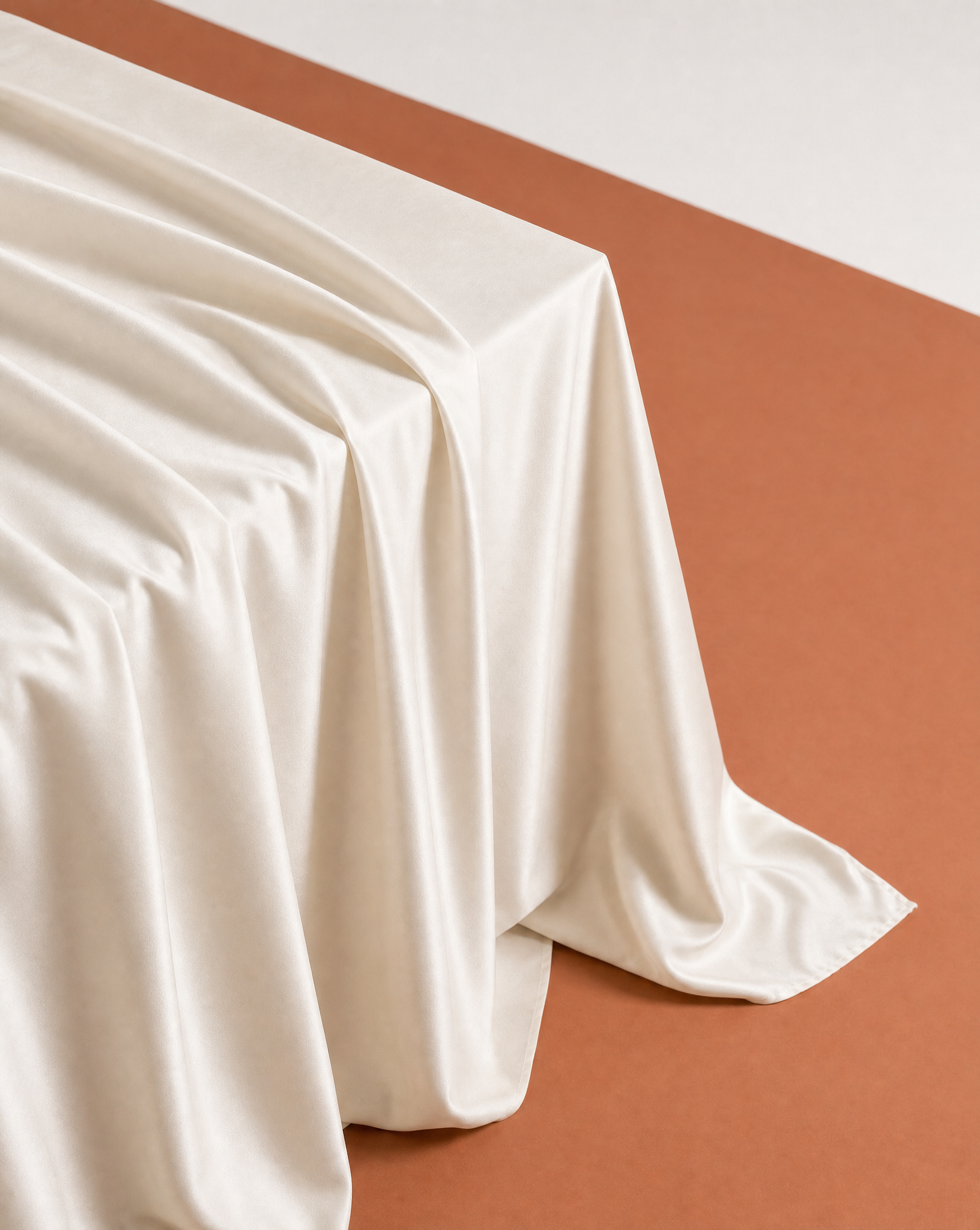 Rectangle Tablecloth - Ivory Matte Satin - 270cm x 400cm image 0
