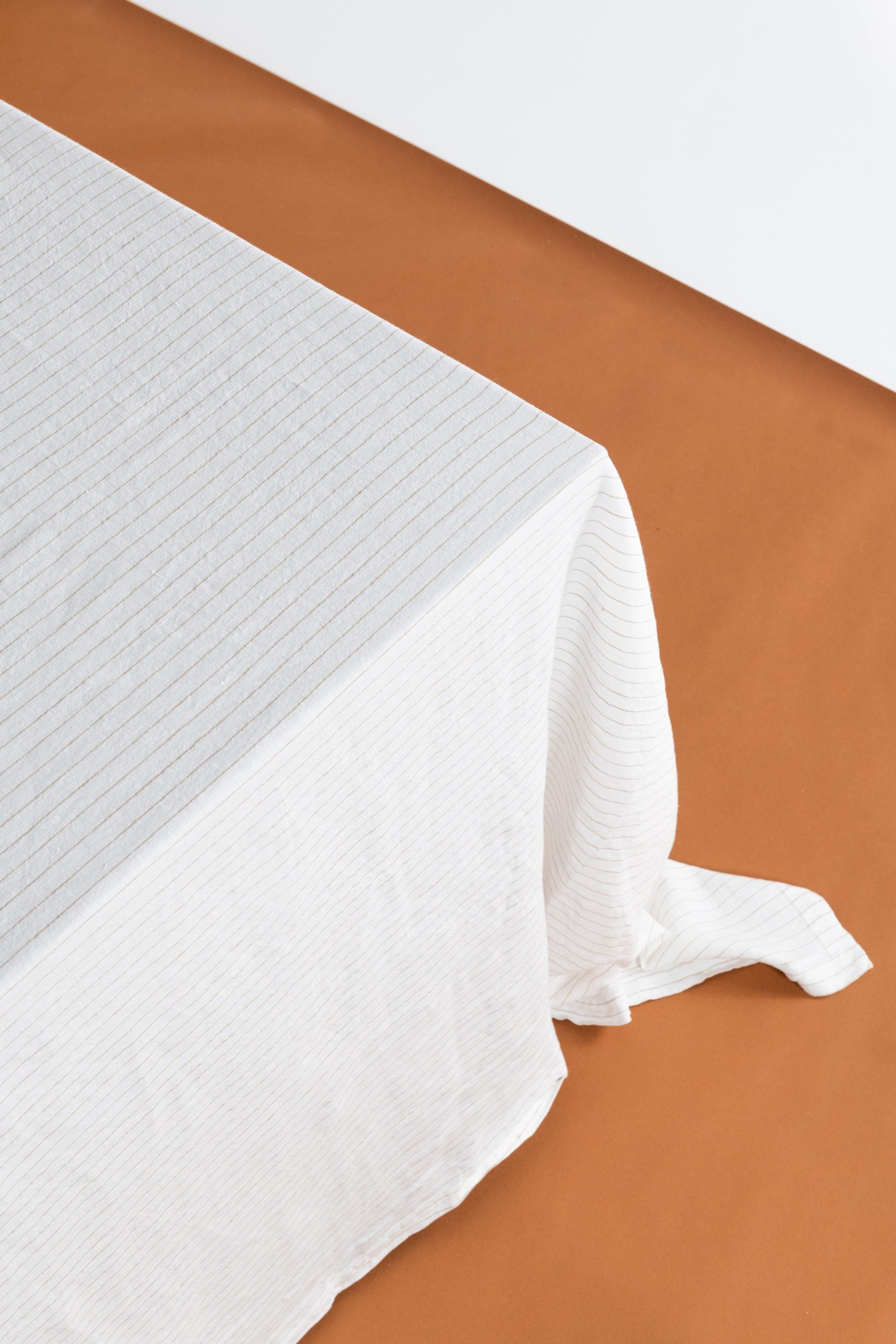 Rectangle Tablecloth - Latte Pinstripe image 0