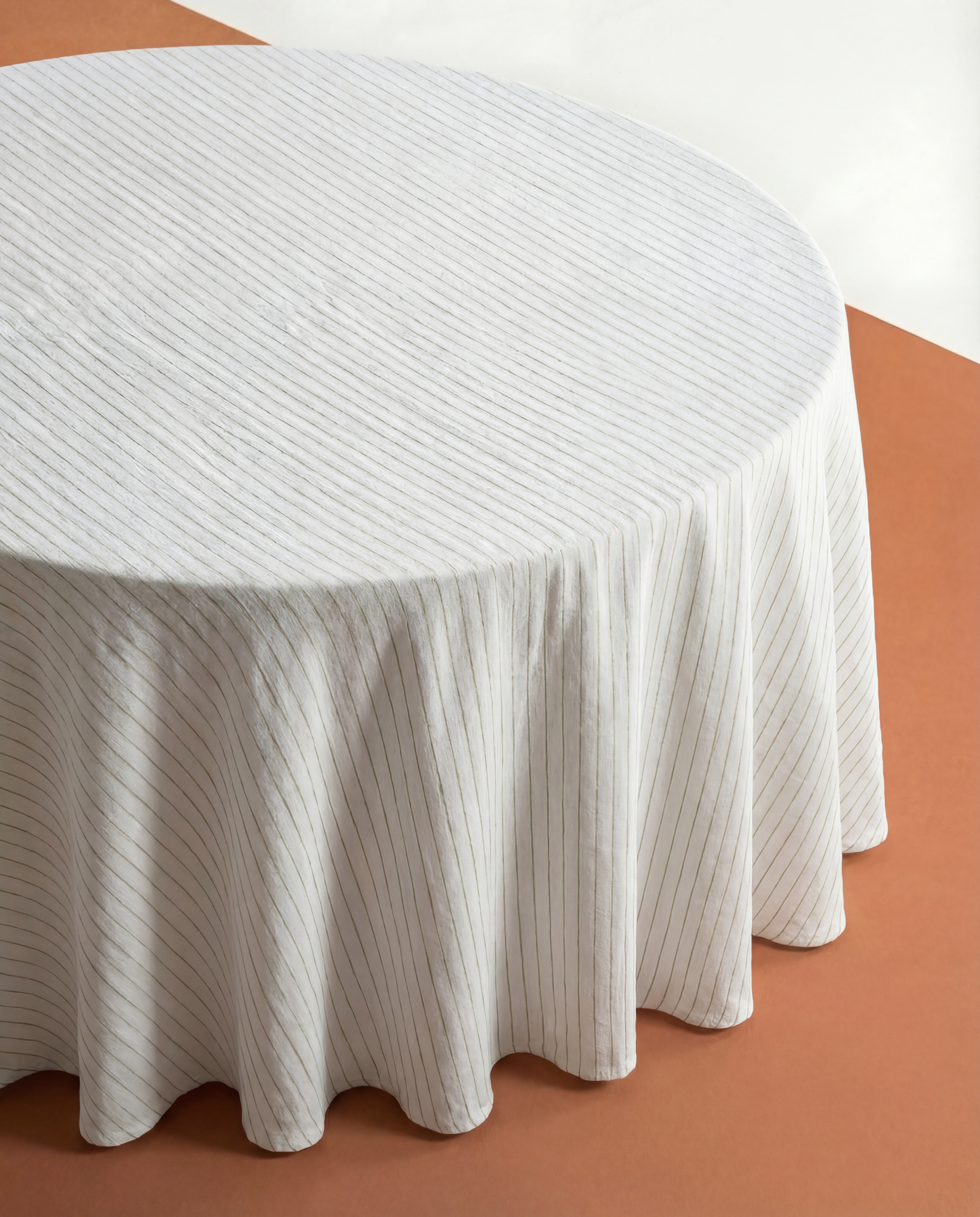 Round Tablecloth - Olive Pinstripe image 0
