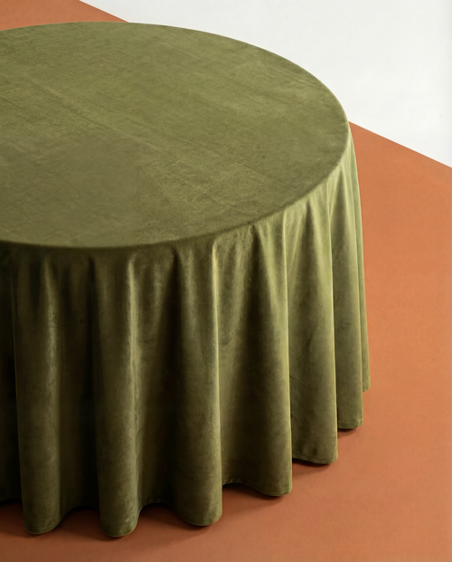 Round Tablecloth - Velvet - Olive image 0
