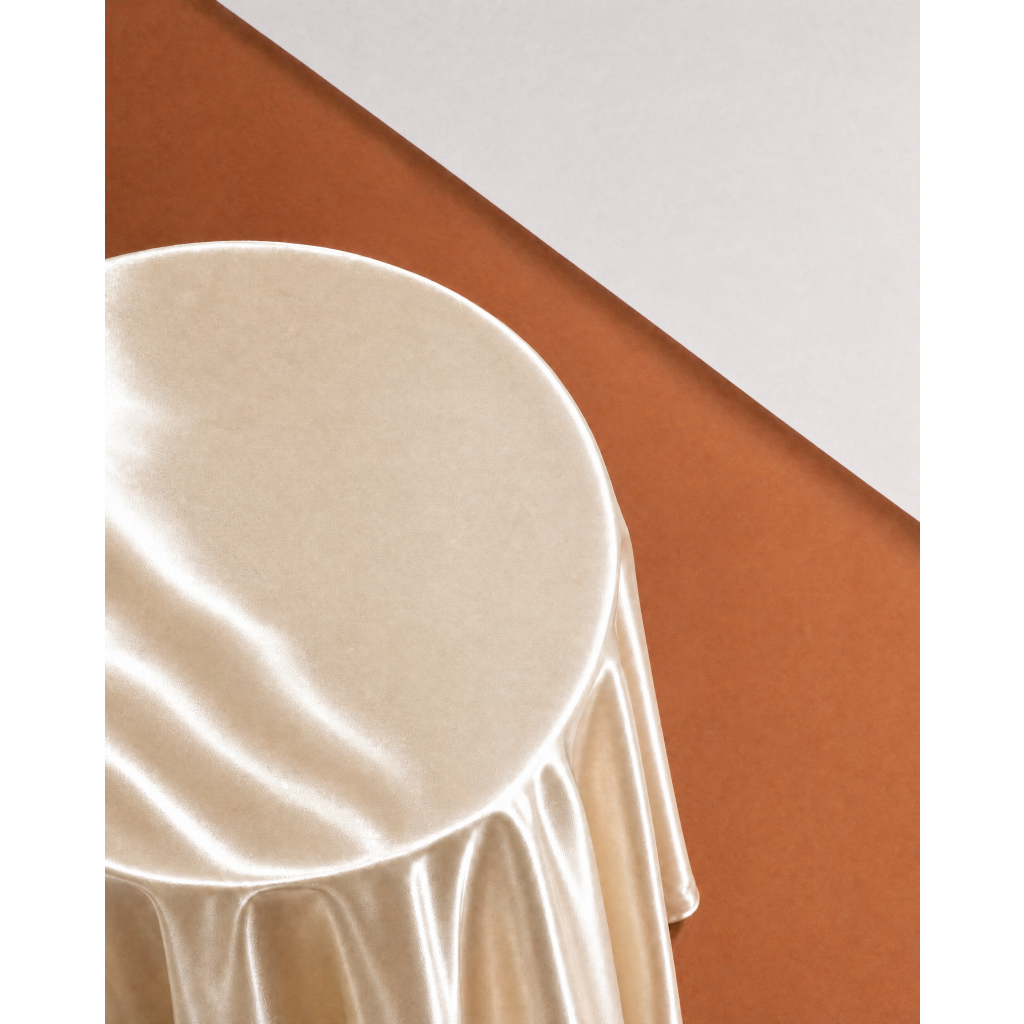 Round Tablecloth – High Sheen Satin Butter – 330cm Diameter