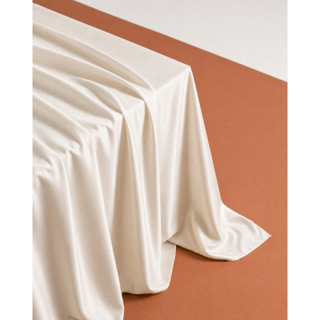 Rectangle Tablecloth – Ivory Matte Satin – 270cm x 400cm