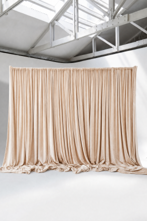 TBLE Ecru Velvet Drape