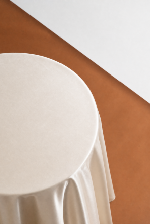 TBLE Ivory Matte Satin Round