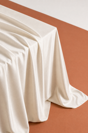 Draped Ivory Satin Tablecloth for Rectangle tables
